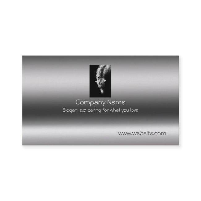 Fine Art Dartmoor Pony Portrait on metallic-effect