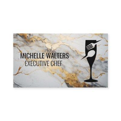 Fine Dining Logo | Gold White Marble