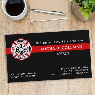 Fire Department Custom Logo Red Line Firefighter
