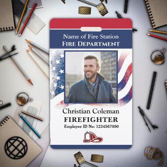 Fire Department Employee Firefighter Photo ID Card Badge