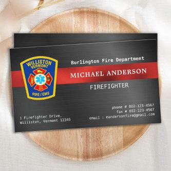 Fire Department Logo Emblem Red Silver Firefighter