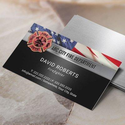 Fire Department Patriotic Firefighter USA Flag