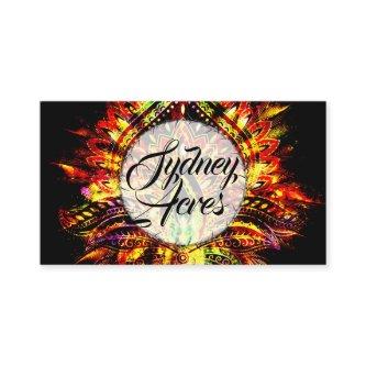 Fire Gem Personalized Tribal Feather Gypsy Moon