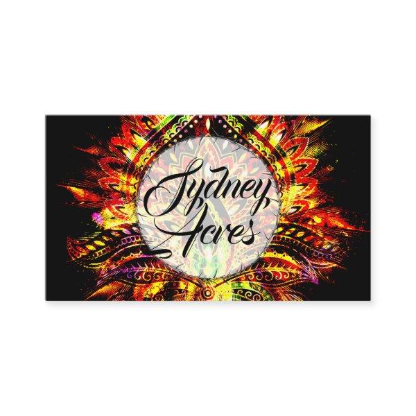 Fire Gem Personalized Tribal Feather Gypsy Moon