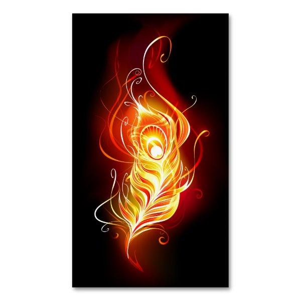 Fire Peacock Feather  Magnet