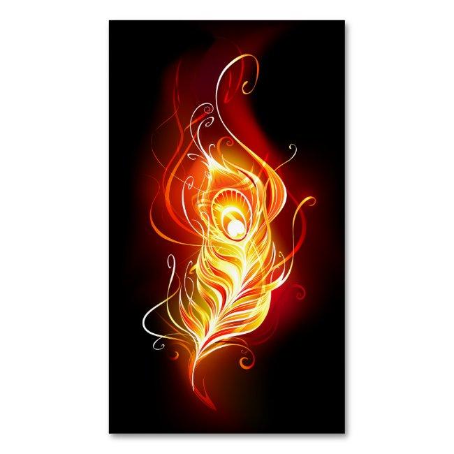 Fire Peacock Feather  Magnet