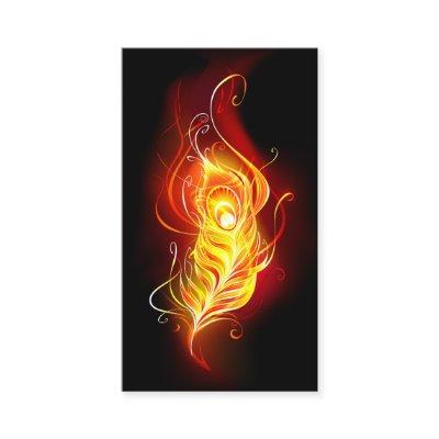 Fire Peacock Feather Discount Card