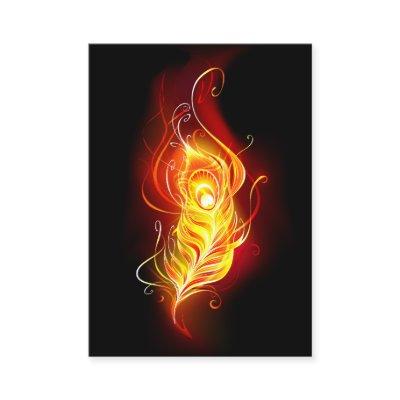 Fire Peacock Feather Discount Card