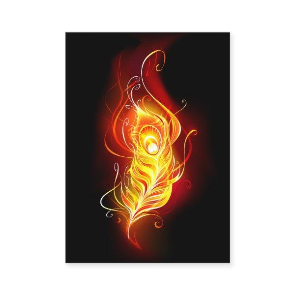 Fire Peacock Feather Discount Card