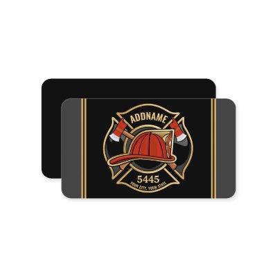 Firefighter ADD NAME Fire Station Department Badge