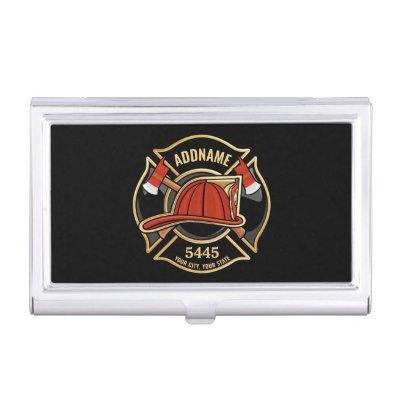 Firefighter ADD NAME Fire Station Department Badge  Case
