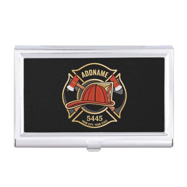 Firefighter ADD NAME Fire Station Department Badge  Case