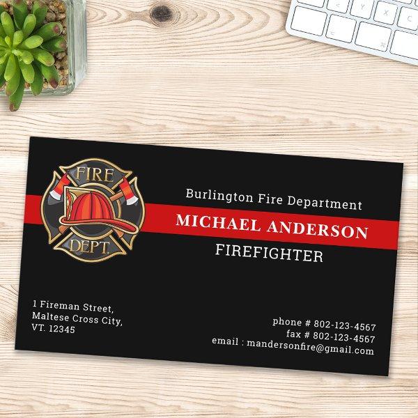 Firefighter Custom Fire Station Thin Red Line Logo