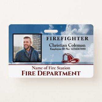 Firefighter Employee Photo Name ID Card Custom   Badge