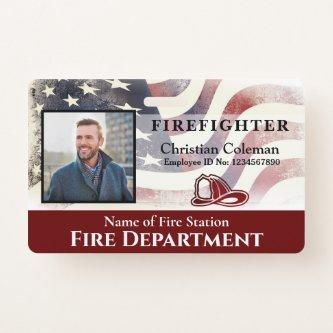 Firefighter Employee Photo Name ID Card Custom Badge