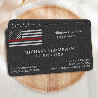 Firefighter Fire Department Leather Thin Red Line