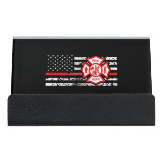Firefighter Flag & Florian Cross Desk  Holder