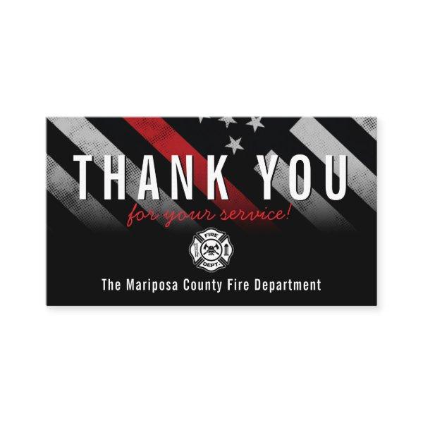 Firefighter Red Line Flag Responder Thank You