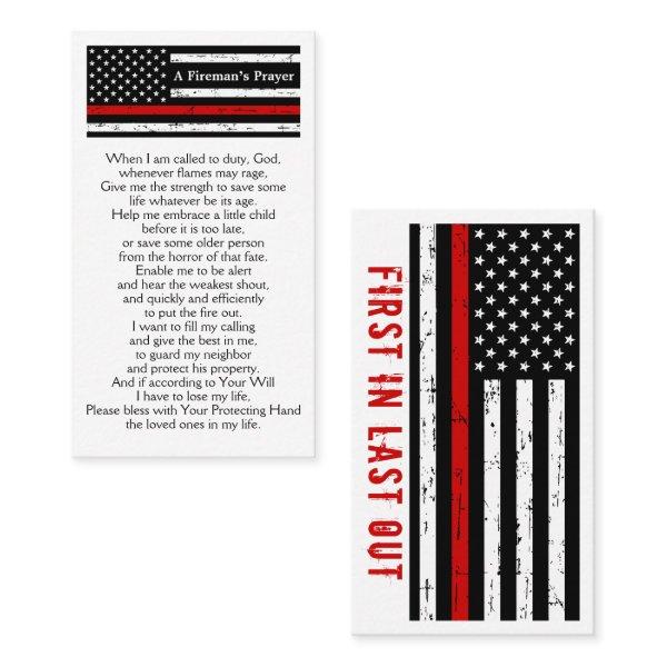 Firefighter Thin Red Line Bulk Fireman's Prayer