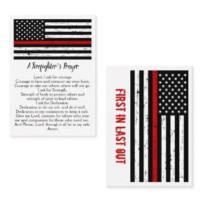 Firefighter's Prayer Bulk Thin Red Line Fireman