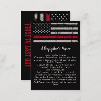 Firefighter's Prayer Thin Red Line Flag
