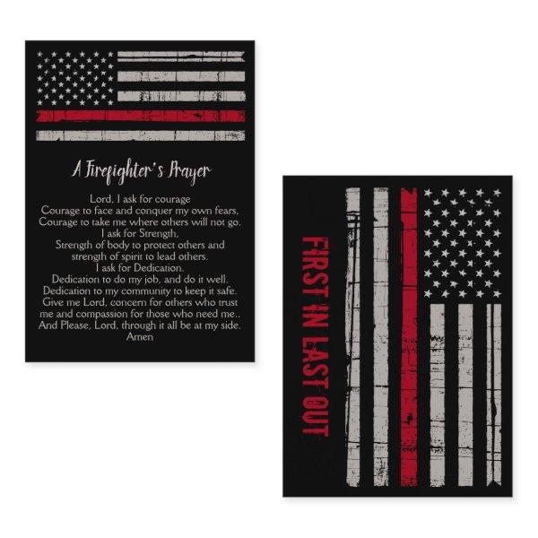 Firefighter's Prayer Thin Red Line Flag