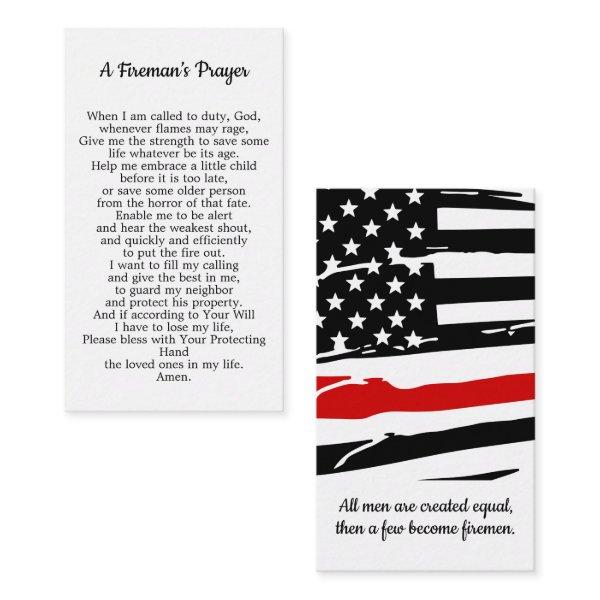 Fireman Prayer Firefighter Thin Red Line