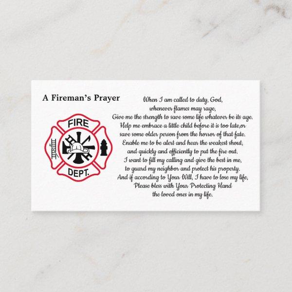 Fireman's Prayer Maltese Thin Red Line Firefighter