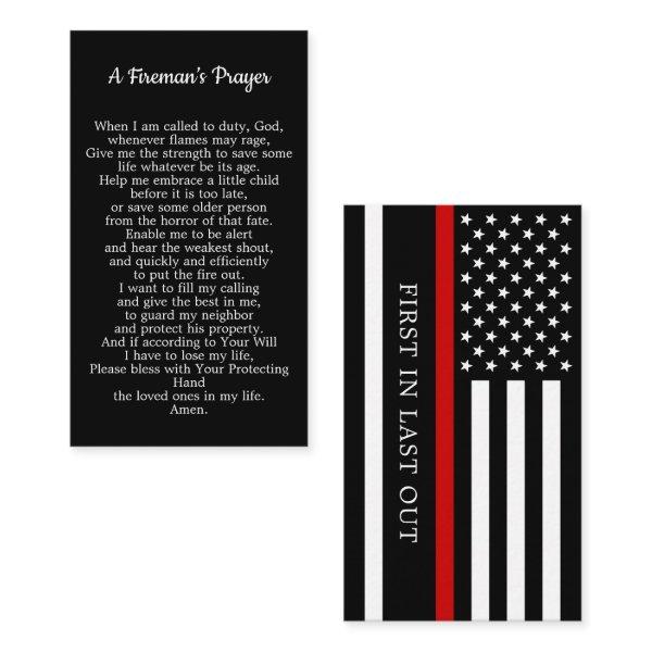 Fireman's Prayer Thin Red Line Firefighter