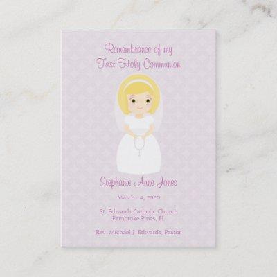First Holy Communion Blonde Girl