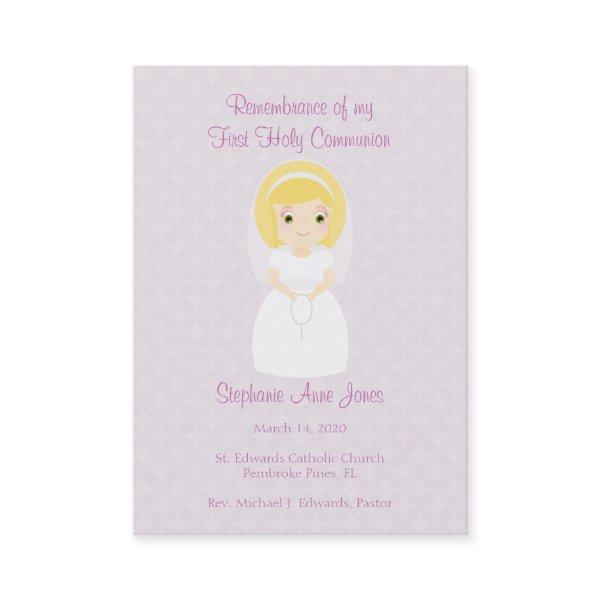 First Holy Communion Blonde Girl