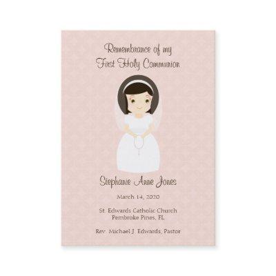 First Holy Communion Brunette Girl