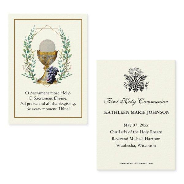 First Holy Communion Chalice Host Prayer
