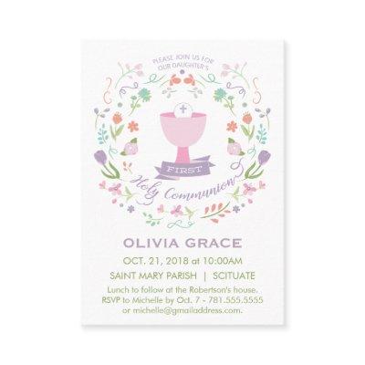 First Holy Communion Invitation, Prayer Card