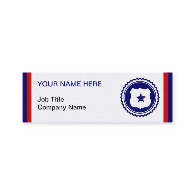 First Responder Blue Police Badge Mini