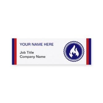 First Responder Firefighter Blue Flame Badge Mini