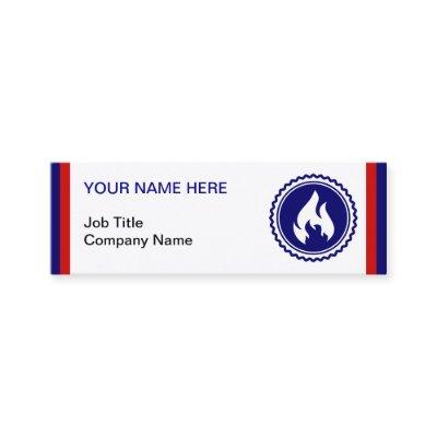 First Responder Firefighter Blue Flame Badge Mini