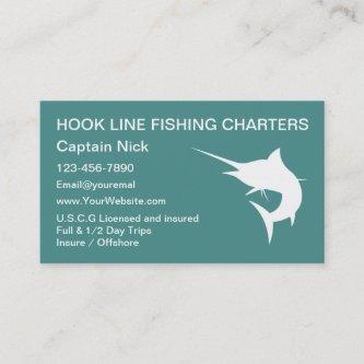 Fishing Charters Boat Captain Marlin Design