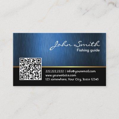 Fishing Guide Navy Blue Professional QR Code