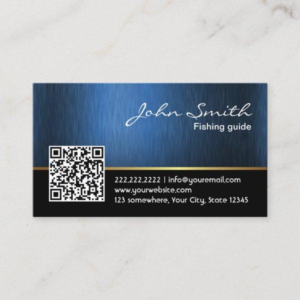 Fishing Guide Navy Blue Professional QR Code