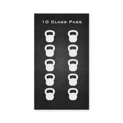 Fitness 10 Class Pass Card