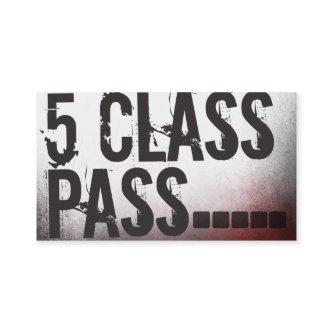 Fitness Class  5 Class Pass Card