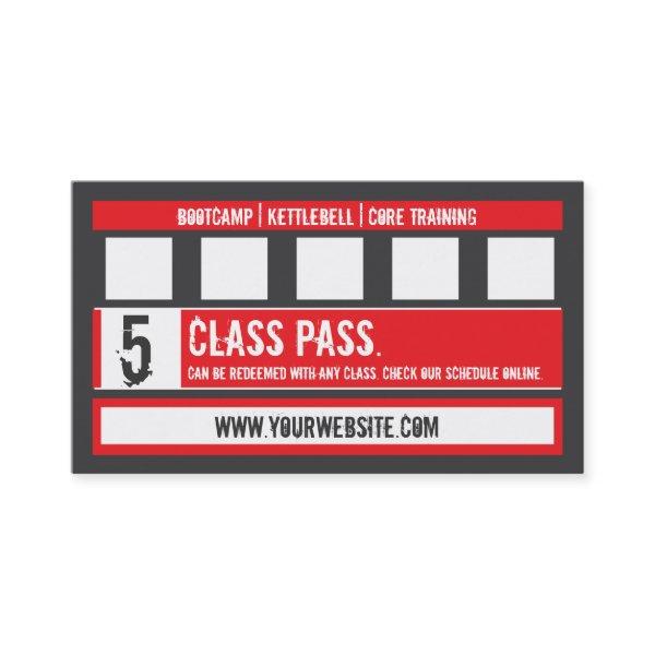 Fitness Class  5 Class Pass Card