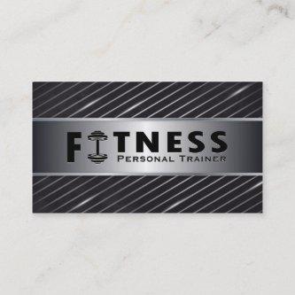 Fitness Personal Trainer Bold Text Dumbbell Logo