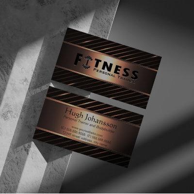 Fitness Personal Trainer Bold Text Dumbbell Logo