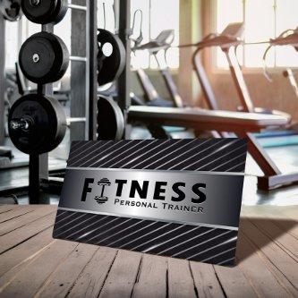 Fitness Personal Trainer Bold Text Dumbbell Logo