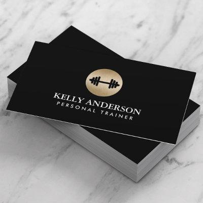 Fitness Personal Trainer Classy Black & Gold