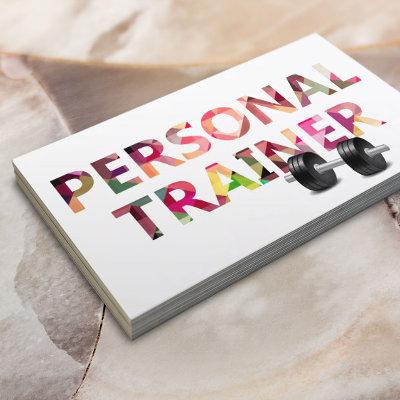 Fitness Personal Trainer Geometric Mosaic Text