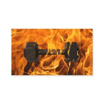 Fitness Trainer Burning Dumbbell Fire Gym