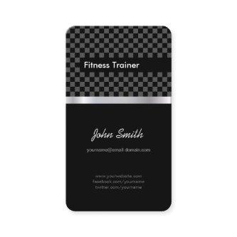 Fitness Trainer - Elegant Black Silver Squares